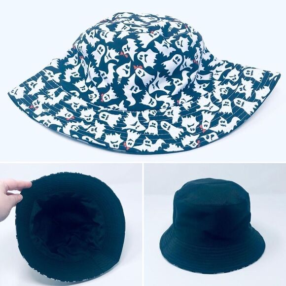 Accessories - Reversible Ghost Pattern Bucket Hat